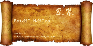 Bató Nóra névjegykártya